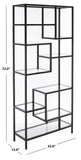 Safavieh Ramie 10 Shelf Etagere XII23 Matte Black Metal/Glass ETG6404C