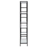 Safavieh Ramie 10 Shelf Etagere XII23 Matte Black Metal/Glass ETG6404C