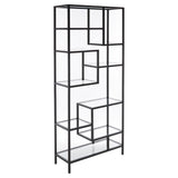 Safavieh Ramie 10 Shelf Etagere XII23 Matte Black Metal/Glass ETG6404C