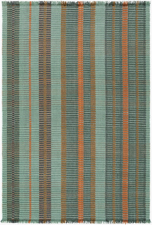 Livabliss Ethos Hand Woven French Country Wool Cotton Fringe Accent Rug for Entryway or Bedroom Sage, Burnt Ora 2' x 3' ETH2300-23