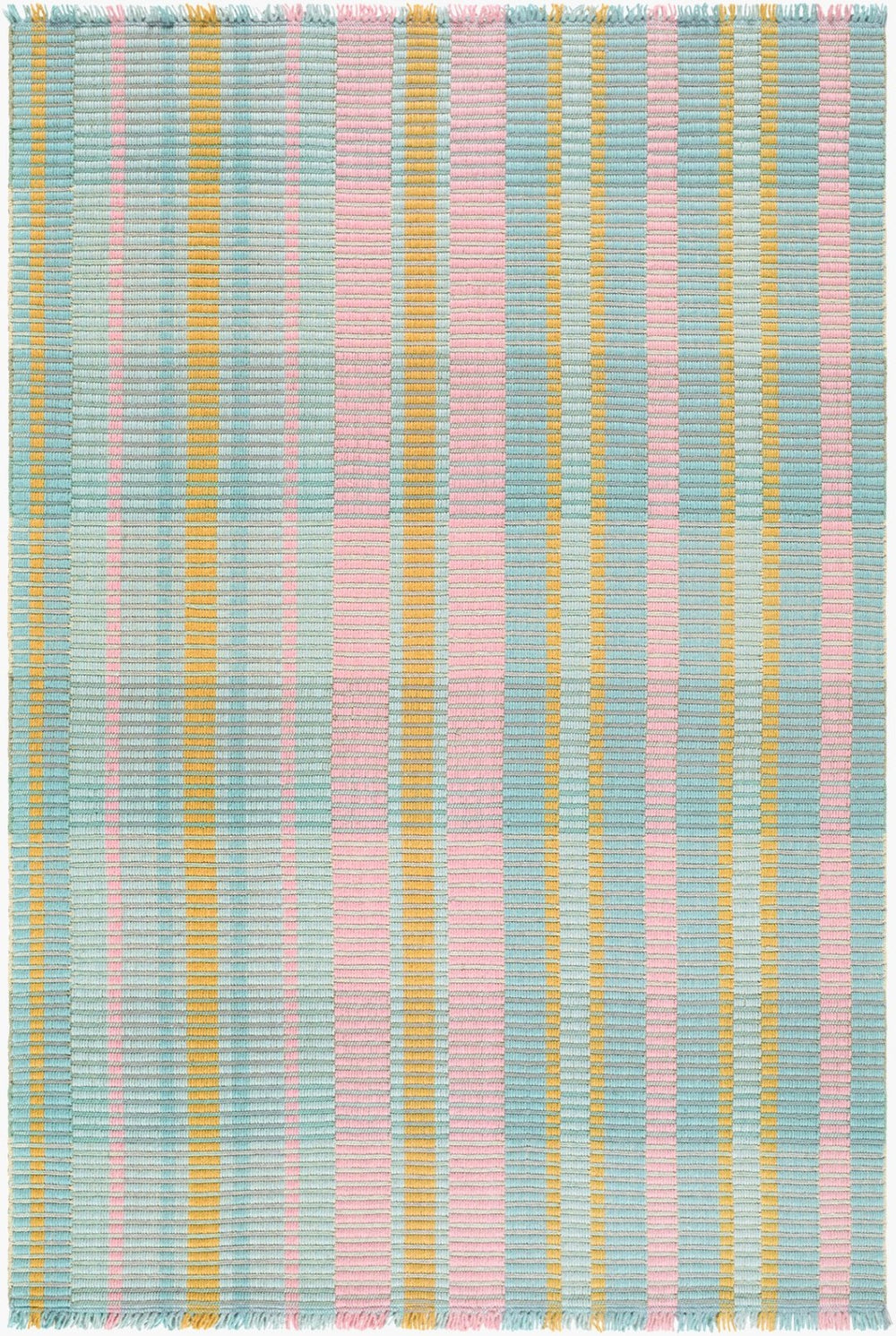 Livabliss Ethos Hand Woven Wool Cotton Accent Rug French Country Fringe for Entryway or Bedroom Seafoam, Blush 9' x 12' ETH2301-912