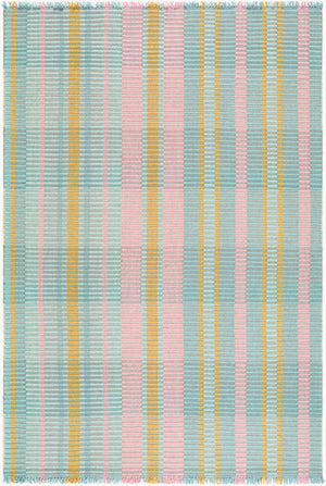 Livabliss Ethos Hand Woven Wool Cotton Accent Rug French Country Fringe for Entryway or Bedroom Seafoam, Blush 9' x 12' ETH2301-912