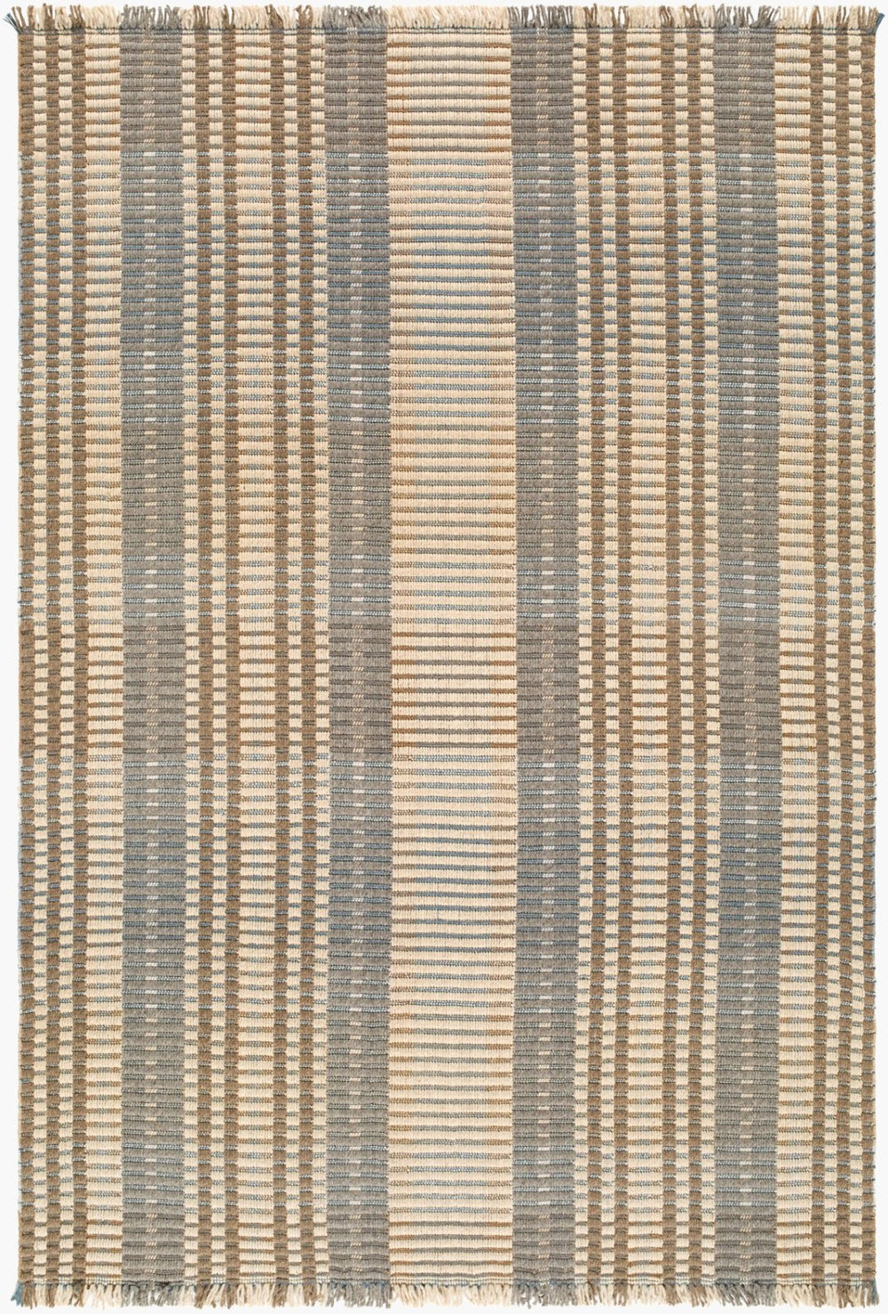 Livabliss Ethos Handwoven Wool Cotton Accent Rug French Country Cottage Style with Fringe Trim Ivory 9' x 12' ETH2302-912