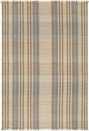 Livabliss Ethos Handwoven Wool Cotton Accent Rug French Country Cottage Style with Fringe Trim Ivory 9' x 12' ETH2302-912