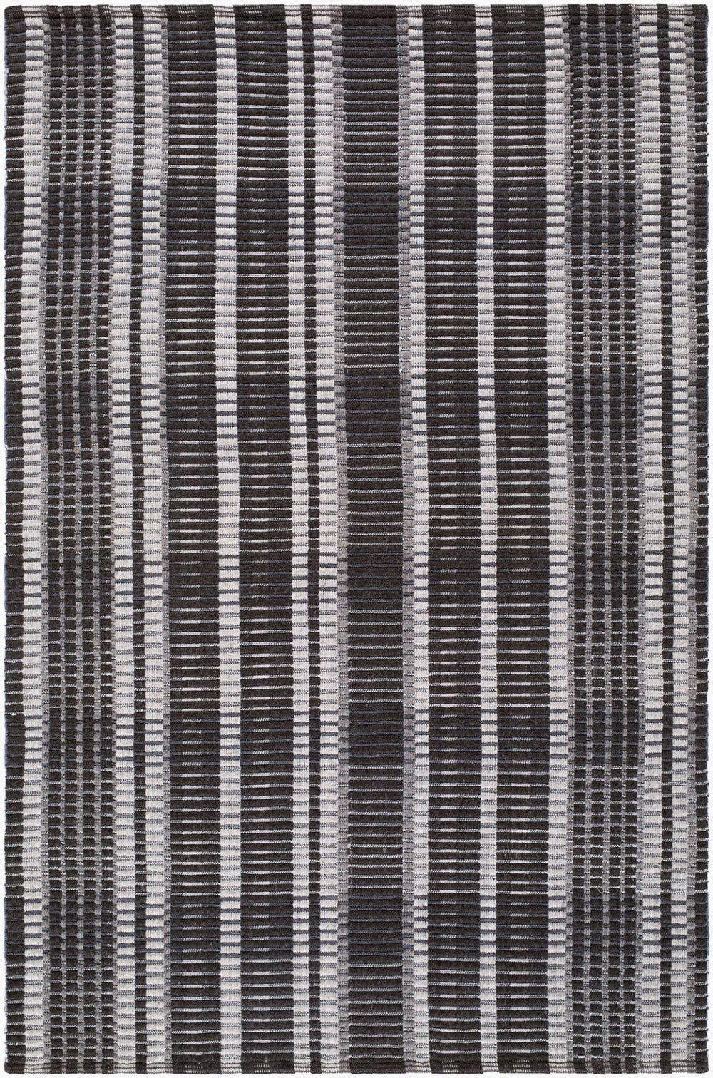 Livabliss Ethos Artisan Woven Wool Cotton Blend Accent Rug French Cottage Style for Entryways Charcoal, Ivory 2' x 3' ETH2303-23