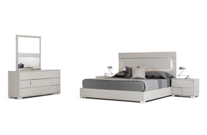 VIG Furniture Ethan Italian Modern Grey Dresser With Stainless Steel Feet, Soft-Close Drawers, Low-Profile Luxe Design VGACETHAN-DSR