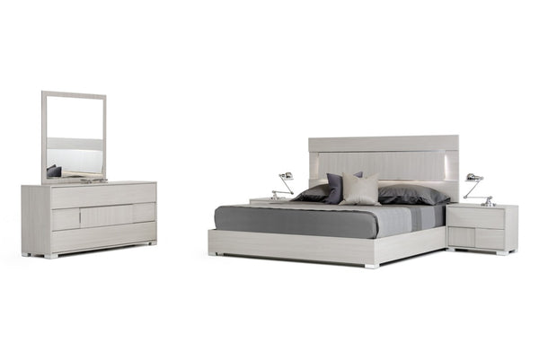 VIG Furniture Ethan Italian Modern Grey Dresser With Stainless Steel Feet, Soft-Close Drawers, Low-Profile Luxe Design VGACETHAN-DSR
