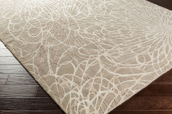 Surya Etienne Luxurious 2' X 3' Handmade Rug - Exquisite Viscose & Wool Blend For Elegant Home Décor Taupe Nz Wool,Viscose Eti9000-23