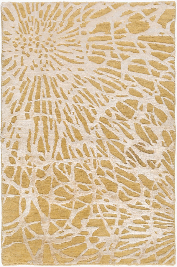 Surya Etienne Luxurious 2' X 3' Handmade Rug - Exquisite Viscose & Wool Blend For Elegant Home Décor Mustard Nz Wool,Viscose Eti9002-23