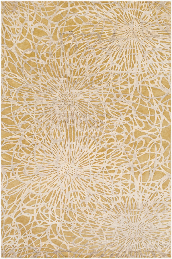 Surya Etienne Luxurious 2' X 3' Handmade Rug - Exquisite Viscose & Wool Blend For Elegant Home Décor Mustard Nz Wool,Viscose Eti9002-69