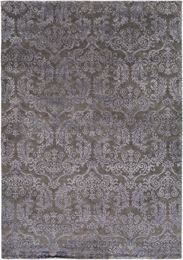 Surya Etienne Luxurious 2' X 3' Handmade Rug - Exquisite Viscose & Wool Blend For Elegant Home Décor Black Wool,Viscose Eti9005-46