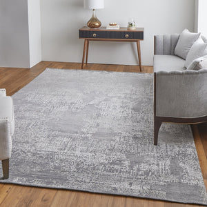 Feizy Rugs Eas6989f Eastfield Artisanal Hand-woven Viscose And Wool Abstract Rug - Modern Style For Any Space Gray Viscose,Wool Eas6989fdgy000e10