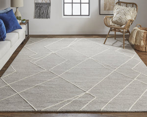 Feizy Rugs Euclid Hand-tufted Wool Rug - Stunning Abstract Design In Natural Undyed Pile For Elegant Spaces Taupe,Ivory,Gray Wool T11t8004gryivyh50