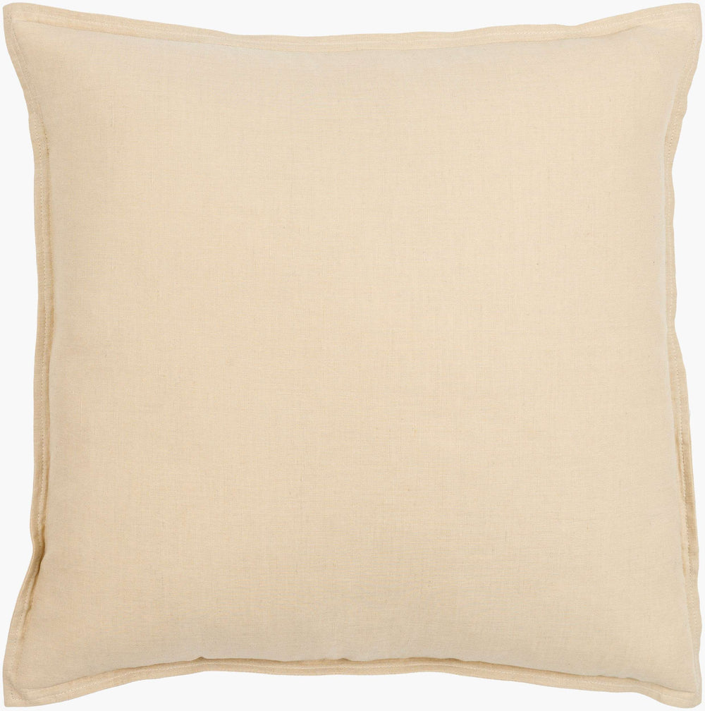 Surya Ethel 18"L X 18"W Modern Accent Pillow - Minimalist Linen-cotton Blend For Stylish Home Decor Tan Cotton,Linen,Cotton,Linen Etl001-2020d