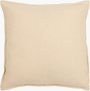Surya Ethel 18"L X 18"W Modern Accent Pillow - Minimalist Linen-cotton Blend For Stylish Home Decor Tan Cotton,Linen,Cotton,Linen Etl001-2020d