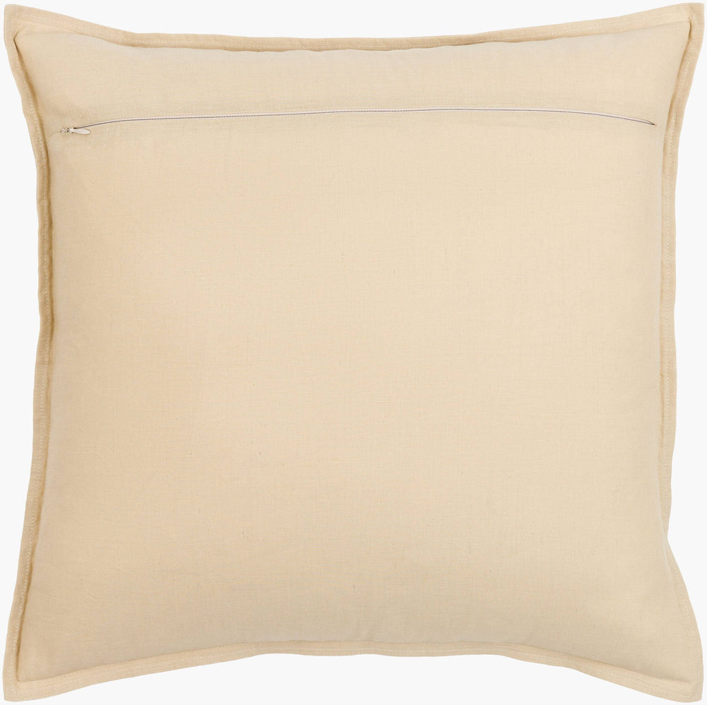 Surya Ethel 18"L X 18"W Modern Accent Pillow - Minimalist Linen-cotton Blend For Stylish Home Decor Tan Cotton,Linen,Cotton,Linen Etl001-2020d