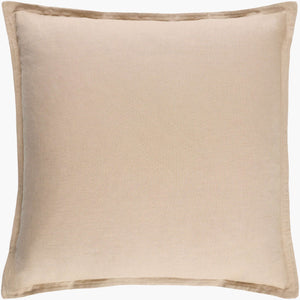 Surya Ethel 18"L X 18"W Modern Accent Pillow - Minimalist Linen-cotton Blend For Stylish Home Decor Light Brown Cotton,Linen,Cotton,Linen Etl002-1818