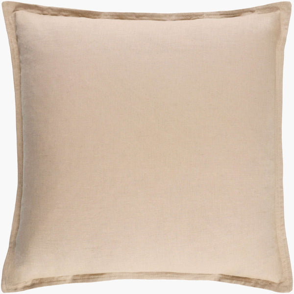 Surya Ethel 18"L X 18"W Modern Accent Pillow - Minimalist Linen-cotton Blend For Stylish Home Decor Light Brown Cotton,Linen,Cotton,Linen Etl002-1818