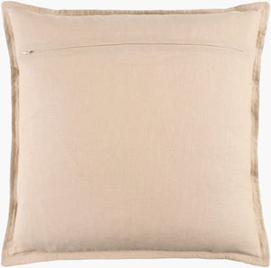 Surya Ethel 18"L X 18"W Modern Accent Pillow - Minimalist Linen-cotton Blend For Stylish Home Decor Light Brown Cotton,Linen,Cotton,Linen Etl002-1818