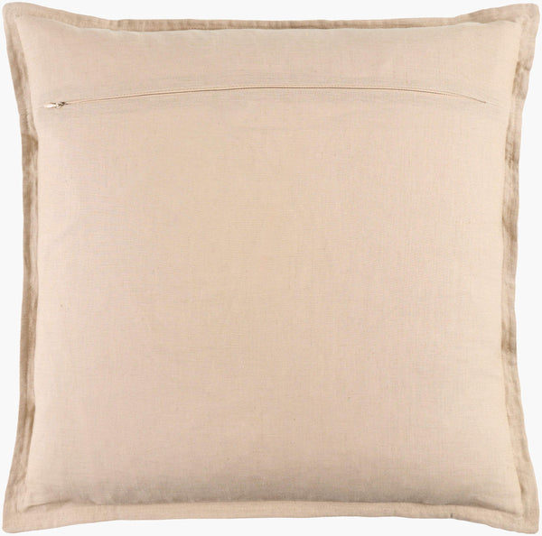 Surya Ethel 18"L X 18"W Modern Accent Pillow - Minimalist Linen-cotton Blend For Stylish Home Decor Light Brown Cotton,Linen,Cotton,Linen Etl002-1818