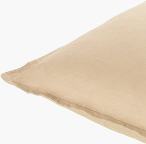 Surya Ethel 18"L X 18"W Modern Accent Pillow - Minimalist Linen-cotton Blend For Stylish Home Decor Light Brown Cotton,Linen,Cotton,Linen Etl002-1818