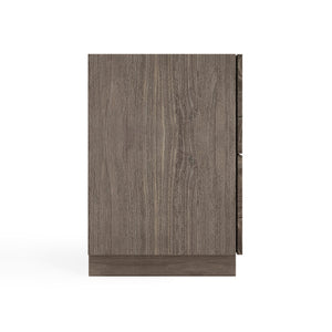 Bernhardt Bernhardt Calavaras Nightstand In Smoked Truffle Teak Veneer – Minimalist Rustic Modern Storage, 32"W 347236