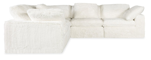 Hooker Furniture Barefoot Oversized 4-Seat L-Shaped Sectional In Plush Yakety Yak Fabric — Cozy, Modular, Family-Ready (98) 125.00 L x 125.00W x 24.75H SS410-5PC-410