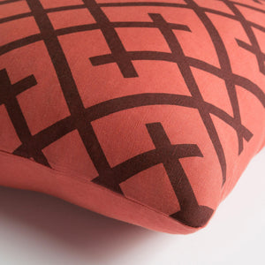 Surya Ethiopia Accent Pillow - 18" X 18" Cotton-linen Blend With Intricate Design For Stylish Home Decor Brown Linen,Cotton,Linen,Cotton Etpa7220-1818