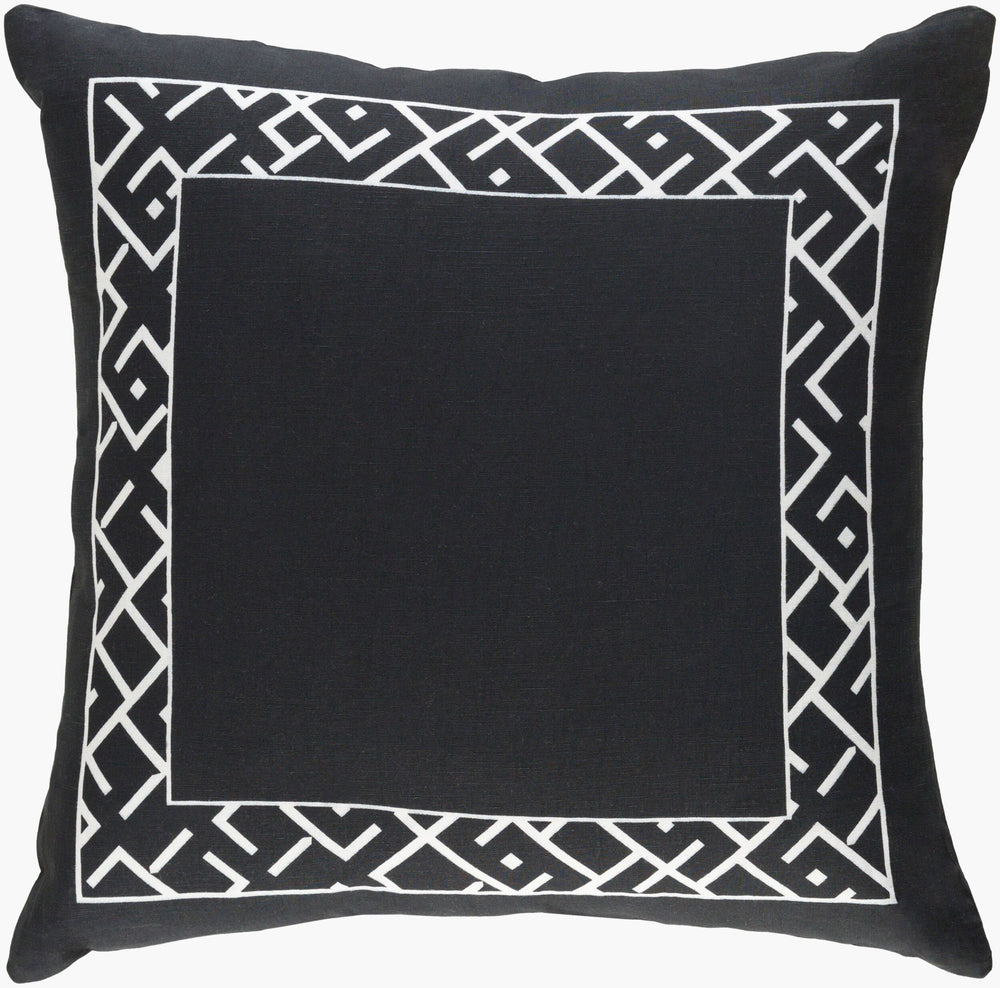 Surya Ethiopia Accent Pillow - 18" X 18" Cotton-linen Blend With Intricate Design For Stylish Home Decor Black Linen,Cotton,Linen,Cotton Etpa7224-1818d
