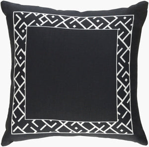 Surya Ethiopia Accent Pillow - 18" X 18" Cotton-linen Blend With Intricate Design For Stylish Home Decor Black Linen,Cotton,Linen,Cotton Etpa7224-1818d