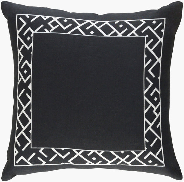 Surya Ethiopia Accent Pillow - 18" X 18" Cotton-linen Blend With Intricate Design For Stylish Home Decor Black Linen,Cotton,Linen,Cotton Etpa7224-1818d