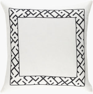 Surya Ethiopia Accent Pillow - 18" X 18" Cotton-linen Blend With Intricate Design For Stylish Home Decor Black Linen,Cotton,Linen,Cotton Etpa7226-1818