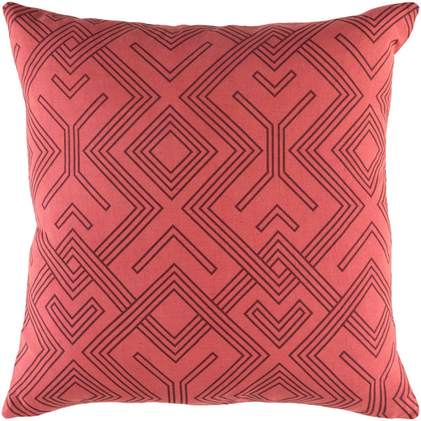 Surya Ethiopia Accent Pillow - 18" X 18" Cotton-linen Blend With Intricate Design For Stylish Home Decor Rust Linen,Cotton,Linen,Cotton Etpa7233-1818d