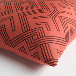 Surya Ethiopia Accent Pillow - 18" X 18" Cotton-linen Blend With Intricate Design For Stylish Home Decor Rust Linen,Cotton,Linen,Cotton Etpa7233-1818d