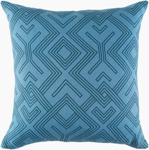 Surya Ethiopia Accent Pillow - 18" X 18" Cotton-linen Blend With Intricate Design For Stylish Home Decor Deep Teal Linen,Cotton,Linen,Cotton Etpa7236-1818p