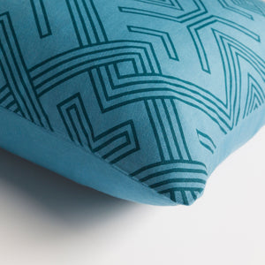 Surya Ethiopia Accent Pillow - 18" X 18" Cotton-linen Blend With Intricate Design For Stylish Home Decor Deep Teal Linen,Cotton,Linen,Cotton Etpa7236-1818p