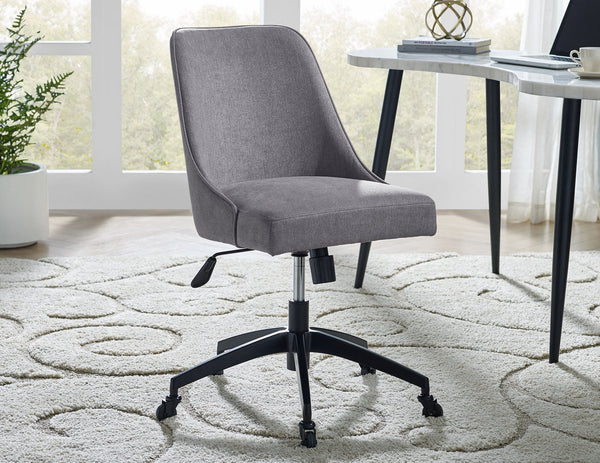 English Elm Steve Silver - Kinsley Swivel Upholstered Desk Chair in Dark Gray Tweed Fabric — Mid-Century Tilt, 360° Swivel, Casters B081P157105