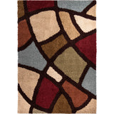 Impressions Shag Circle Bloom Machine Woven Polypropylene Transitional Made In USA Area Rug