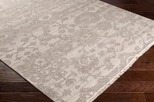 Surya Ethereal Hand-knotted 2' X 3' Wool Rug - Exquisite Indian-made Art Piece With Elegant Fringes Beige Wool Etr1001-23