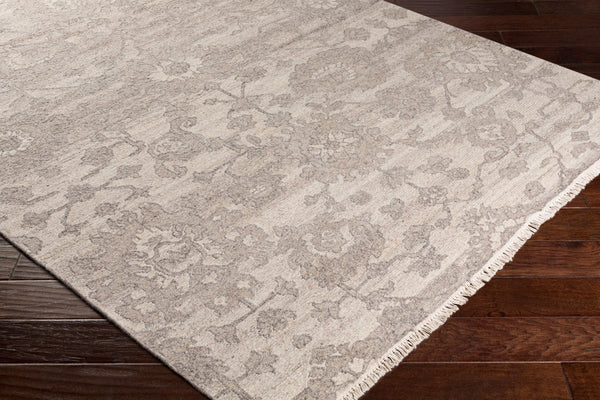 Surya Ethereal Hand-knotted 2' X 3' Wool Rug - Exquisite Indian-made Art Piece With Elegant Fringes Beige Wool Etr1001-23