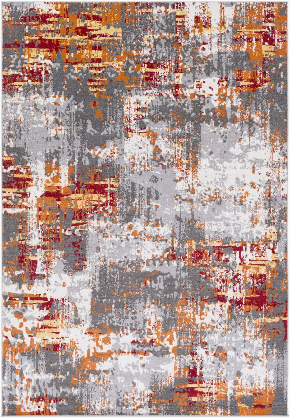 Livabliss Rafetus Machine Woven Polypropylene Geometric Area Rug for Entryways and Hallways Orange, Burgand 2' x 2'11" ETS2305-23