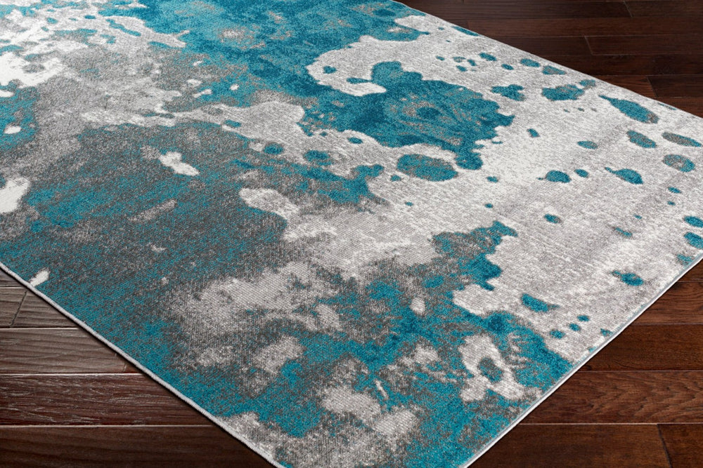 Livabliss Rafetus Geometric Machine Woven Polypropylene Accent Rug for Modern Entryways and Cozy Nooks Teal, Deep Teal 2' x 2'11" ETS2324-23