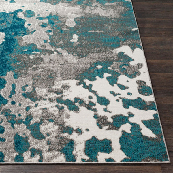 Livabliss Rafetus Geometric Machine Woven Polypropylene Accent Rug for Modern Entryways and Cozy Nooks Teal, Deep Teal 2' x 2'11" ETS2324-23