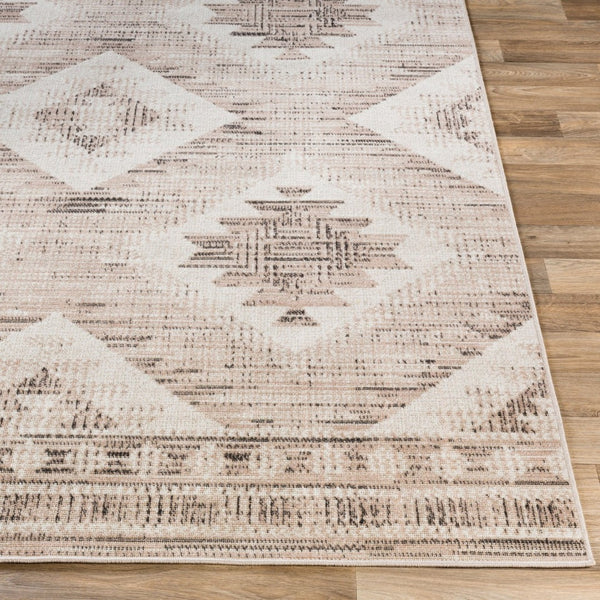 Livabliss Rafetus Arts and Crafts Polypropylene Area Rug Low Pile Entryway Accent Piece Tan, Black 7'10" x 10'2" ETS2341-710103