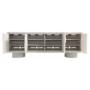 Bernhardt Bernhardt Flaxen Lunula Entertainment Credenza With Textured Cast-Resin Doors, Concrete Bases, Ample Storage 309880
