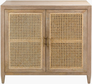 Livabliss Etewah Handcrafted Rattan and Wood Storage Cabinet Bohemian Artisan Living Room Accent ETW-001