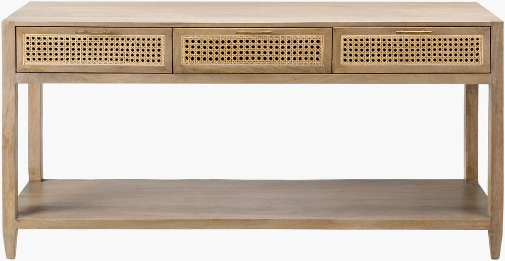 Livabliss Etewah Handcrafted Rattan and Wood Console Table for Entryway or Living Room ETW-003