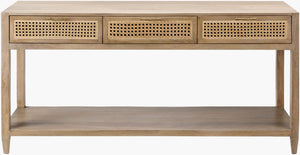 Livabliss Etewah Handcrafted Rattan and Wood Console Table for Entryway or Living Room ETW-003