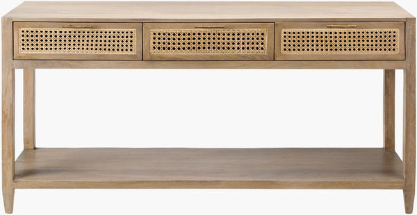 Livabliss Etewah Handcrafted Rattan and Wood Console Table for Entryway or Living Room ETW-003