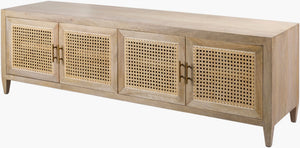Livabliss Etewah Handcrafted Rattan Wood Console Table Artisan Woven Entryway Accent Piece ETW-004